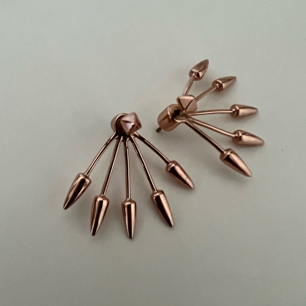 Pamela Love Rose Gold Plated Signature 5 Spike Earrings - Rare Find